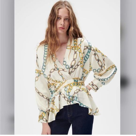 Zara Chain Print Top Size Medium - Picture 1 of 9